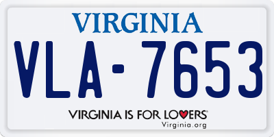 VA license plate VLA7653