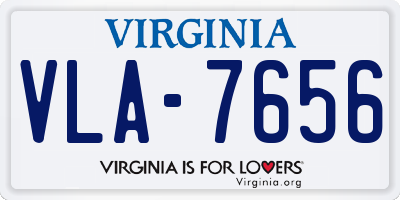 VA license plate VLA7656