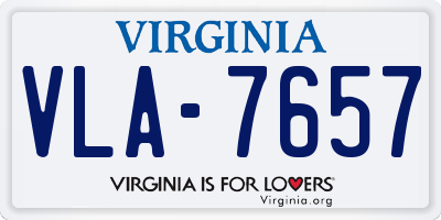 VA license plate VLA7657