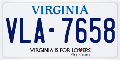 VA license plate VLA7658