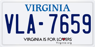 VA license plate VLA7659
