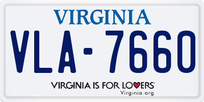 VA license plate VLA7660