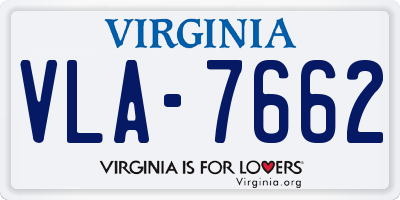 VA license plate VLA7662