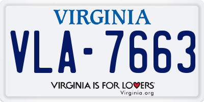 VA license plate VLA7663