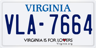 VA license plate VLA7664