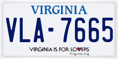 VA license plate VLA7665