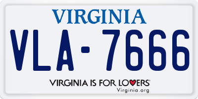 VA license plate VLA7666