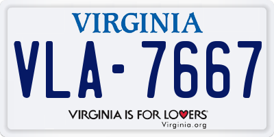 VA license plate VLA7667