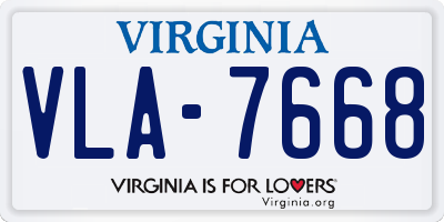 VA license plate VLA7668