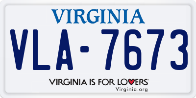 VA license plate VLA7673
