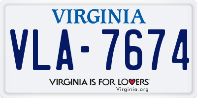 VA license plate VLA7674