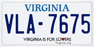 VA license plate VLA7675