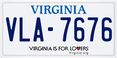 VA license plate VLA7676