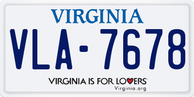 VA license plate VLA7678