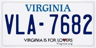 VA license plate VLA7682