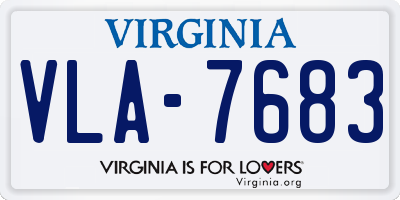 VA license plate VLA7683