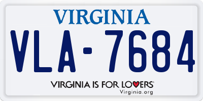 VA license plate VLA7684
