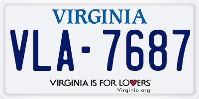 VA license plate VLA7687