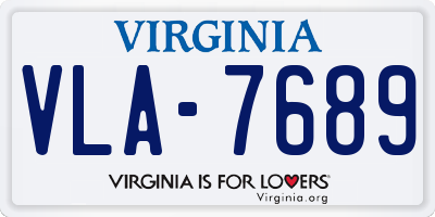 VA license plate VLA7689