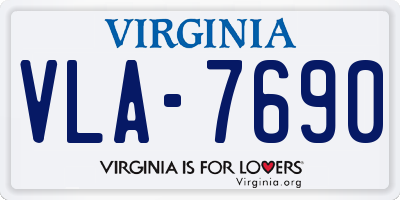 VA license plate VLA7690