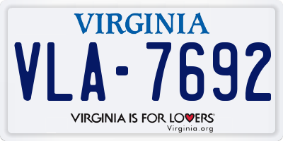 VA license plate VLA7692