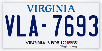 VA license plate VLA7693