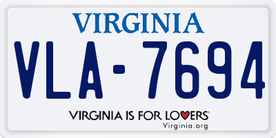 VA license plate VLA7694