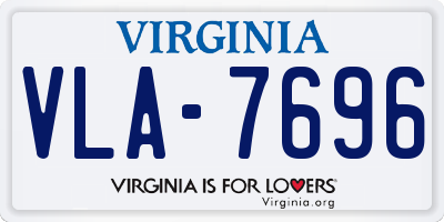 VA license plate VLA7696