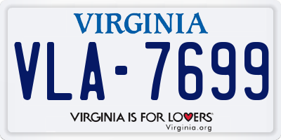 VA license plate VLA7699