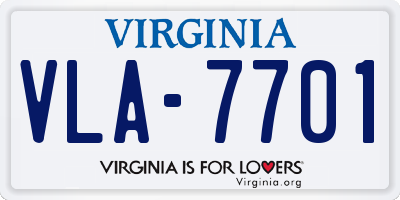 VA license plate VLA7701