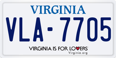 VA license plate VLA7705