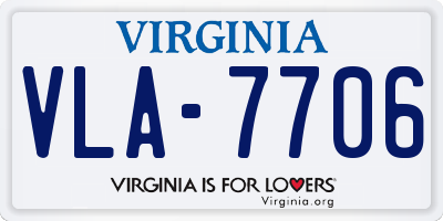 VA license plate VLA7706