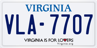 VA license plate VLA7707