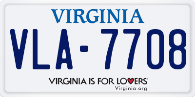 VA license plate VLA7708