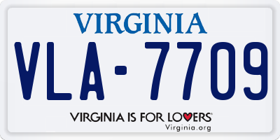 VA license plate VLA7709