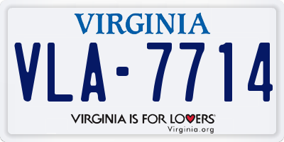 VA license plate VLA7714