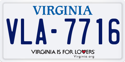 VA license plate VLA7716
