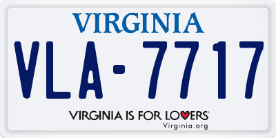VA license plate VLA7717