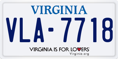 VA license plate VLA7718
