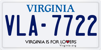 VA license plate VLA7722