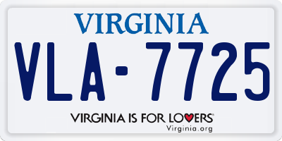 VA license plate VLA7725