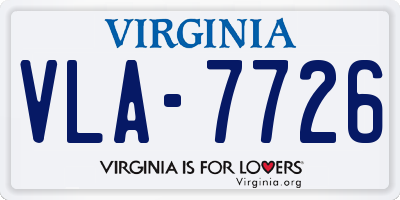 VA license plate VLA7726