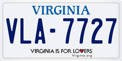 VA license plate VLA7727