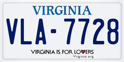 VA license plate VLA7728