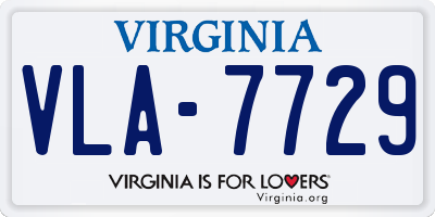 VA license plate VLA7729