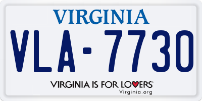 VA license plate VLA7730