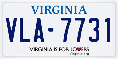 VA license plate VLA7731