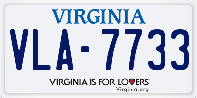 VA license plate VLA7733