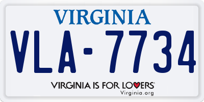 VA license plate VLA7734