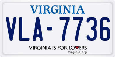 VA license plate VLA7736